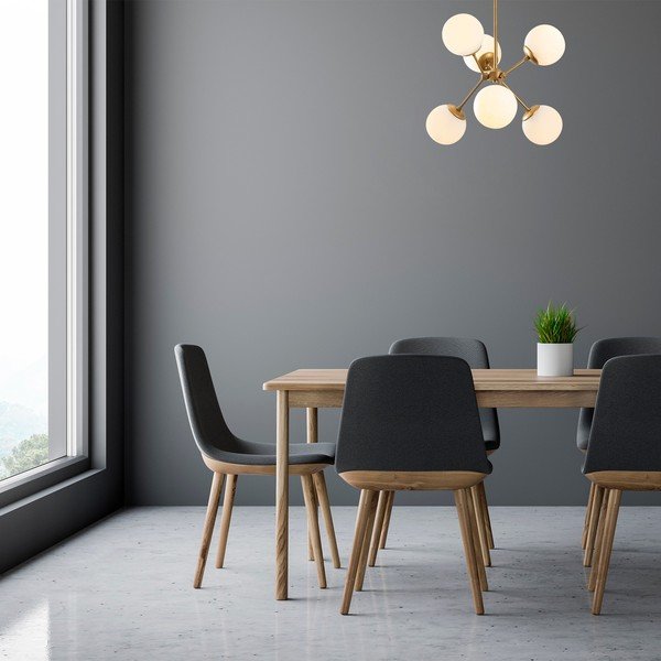 Závěsné svítidlo v bílo-zlaté barvě se skleněným stínidlem ø 55 cm Gondol – Opviq lights-image-1