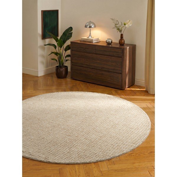 Vlněný kulatý koberec v přírodní barvě ø 160 cm Eloise – Hanse Home-image-4