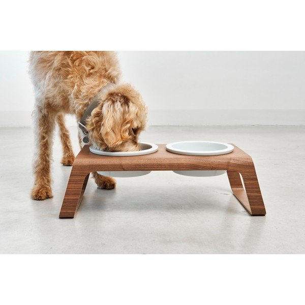 Set misek s podstavcem pro psa Desco Walnut M – MiaCara-image-1