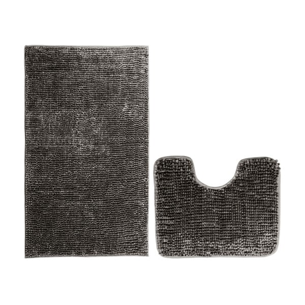 Tmavě šedé WC koupelnové předložky v sadě 2 ks 80x50 cm Bati – Restilo