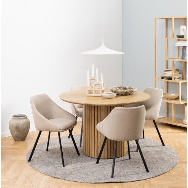 Kulatý jídelní stůl s deskou v dubovém dekoru ø 120 cm Yale - Actona-image-1