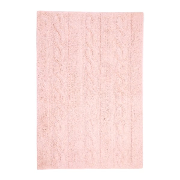 Růžový bavlněný ručně vyráběný koberec Lorena Canals Braids, 80 x 120 cm