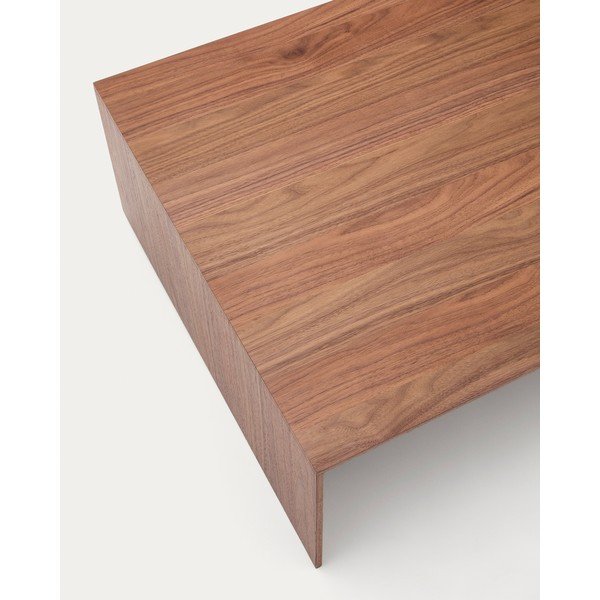 Konferenční stolek v tmavě přírodní barvě v dekoru ořechu 70x140 cm Litto – Kave Home-image-4