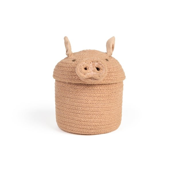 Světle růžový látkový dětský koš na hračky ø 17x15 cm Mini Peggy the Pig – Lorena Canals