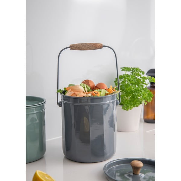 Ocelové nádoby na kompostovatelný odpad v sadě 3 ks - Kitchen Craft-image-4