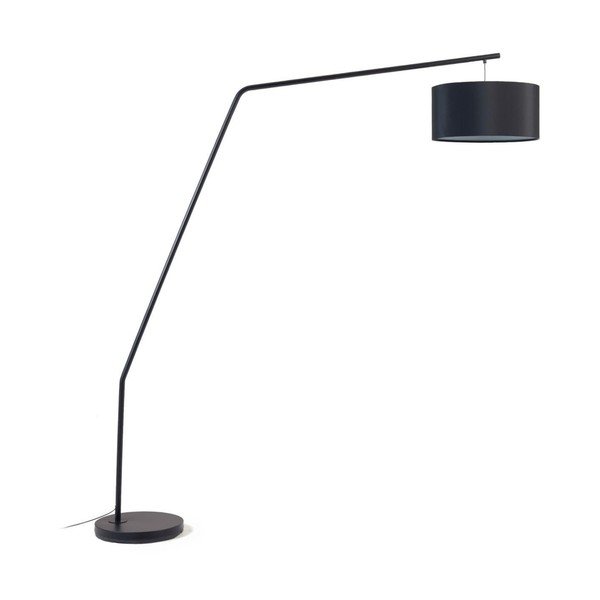 Černá stojací lampa s textilním stínidlem (výška 221,5 cm) Ciana – Kave Home