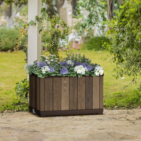 Plastový samozavlažovací květináč Deco Rectangle – Keter-image-1