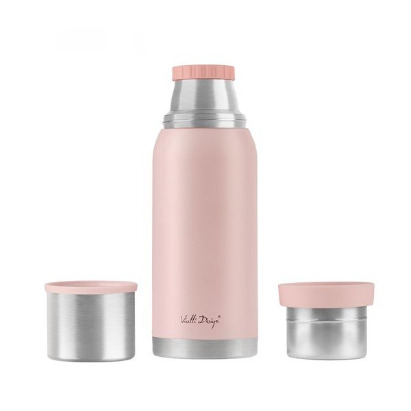 Růžový cestovní termohrnek Vialli Design Fuori, 1 l-image-2
