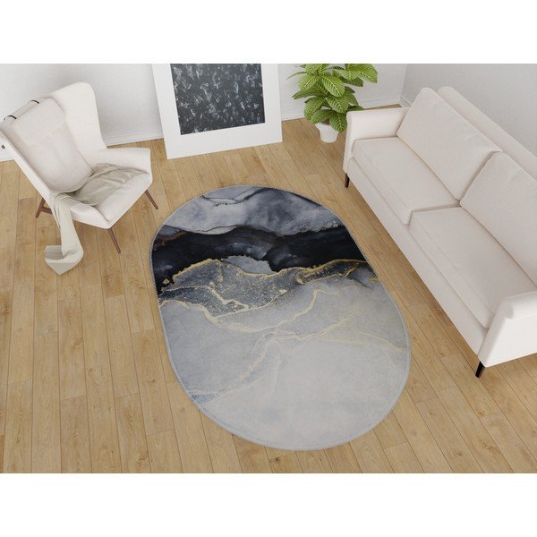 Černo-bílý pratelný koberec 60x100 cm – Vitaus-image-1