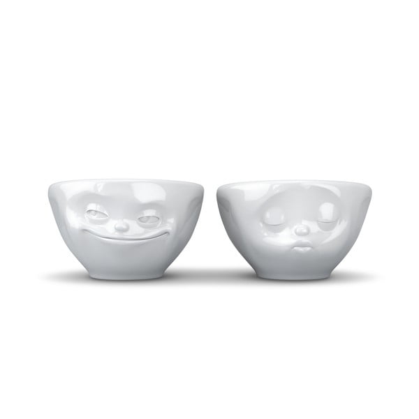 Bílé porcelánové šálky v sadě 2 ks 100 ml Grinning & Kissing – 58products
