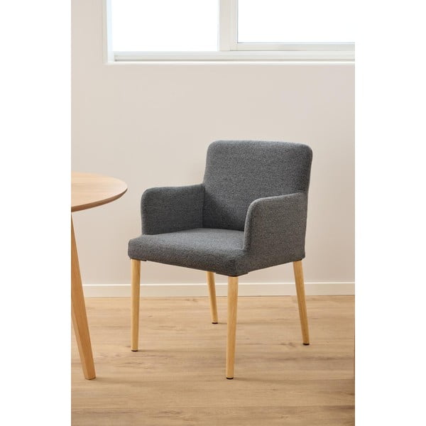 Šedé čalouněné jídelní křeslo s područkami Zoe – Actona-image-2