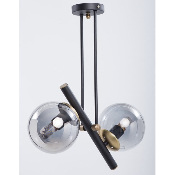 Černé stropní svítidlo se skleněným stínidlem ø 15 cm Libra – Squid Lighting-image-2