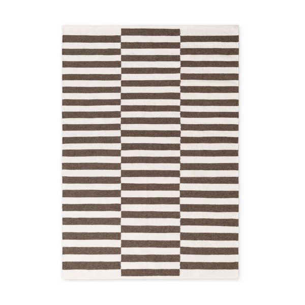 Bílý/hnědý oboustranný/ručně tkaný vlněný koberec 160x230 cm Vika – Hanse Home