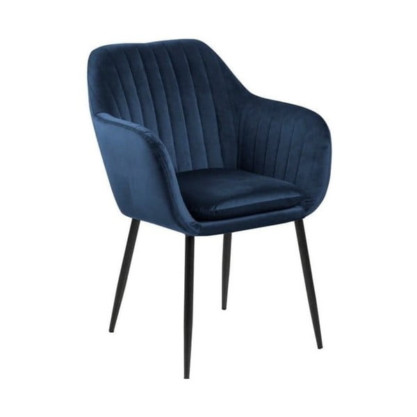 Tmavě modrá jídelní židle s kovovým podnožím Bonami Essentials Emilia