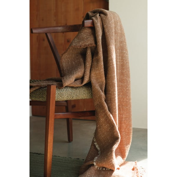 Okrově žlutá bavlněná deka 130x180 cm Handloom – Lorena Canals-image-1