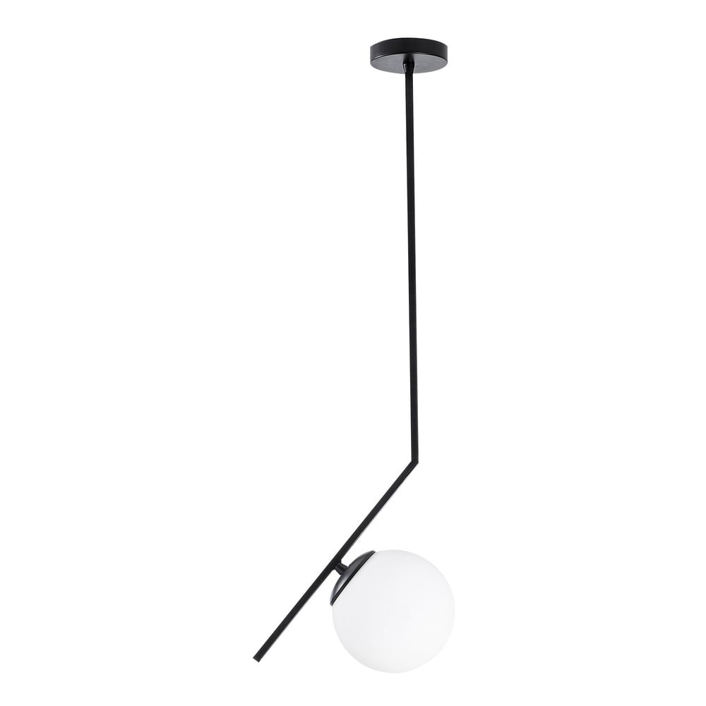 Černobílé závěsné svítidlo se skleněným stínidlem Dolunay – Opviq lights