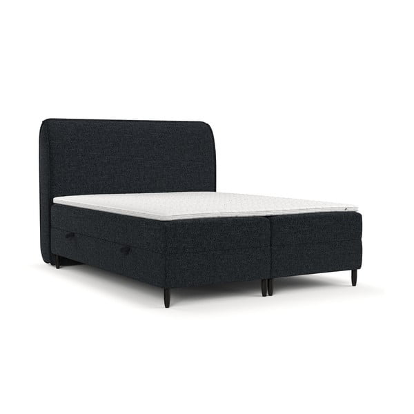 Černá boxspring postel s úložným prostorem 200x200 cm Melba – Maison de Rêve