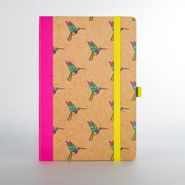 Zápisník s motivem kolibříků Just Mustard Origami, 150 stránek