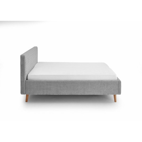 Šedá čalouněná dvoulůžková postel s úložným prostorem s roštem 180x200 cm Mattis – Meise Möbel-image-3
