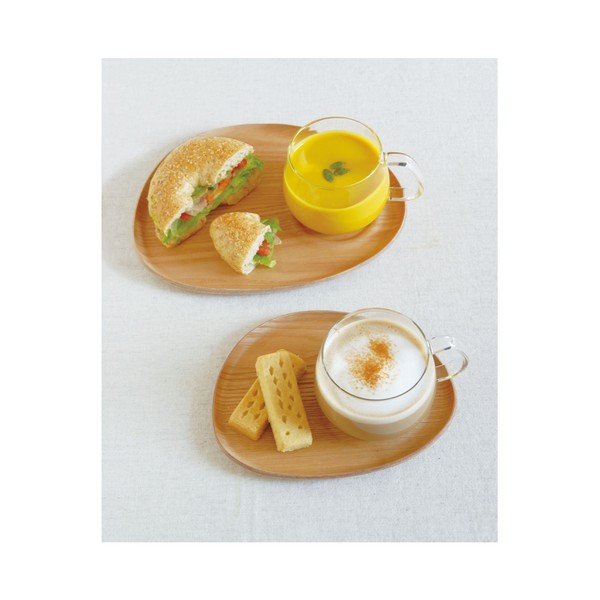 Žlutý hrnek s dřevěným podšálkem Kinto Fika-image-2