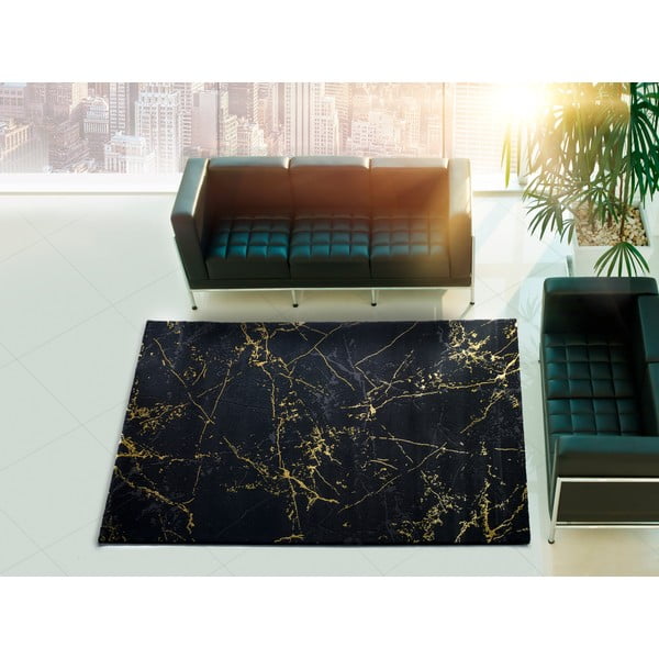 Černý koberec Universal Gold Marble, 60 x 120 cm-image-1