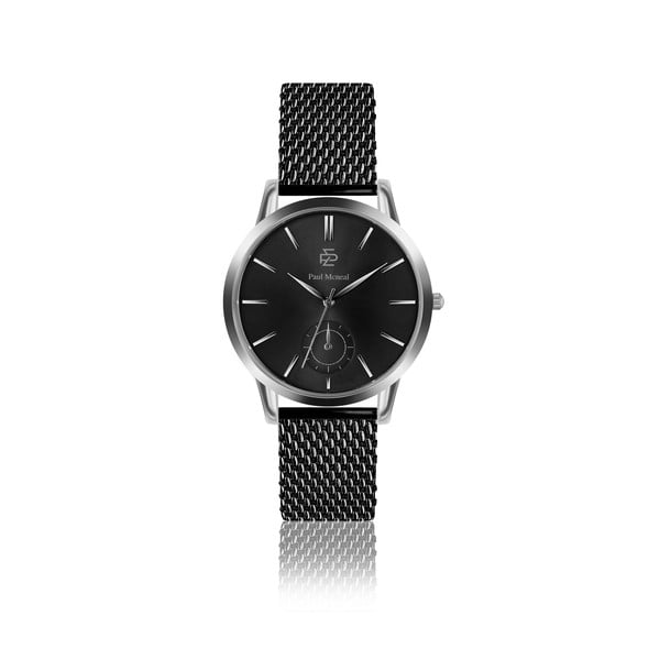 Pánské hodinky s páskem z nerezové oceli v černé barvě Paul McNeal Cassio