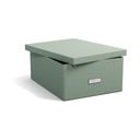 Kartonový úložný box zelenomodrý s víkem 34,5x45x18,5 cm Katrin Canvas Paper Laminate – Bigso