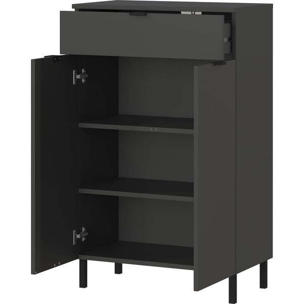 Antracitová vysoká koupelnová skříňka 60x97 cm Arcena – Germania-image-3