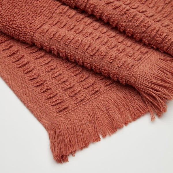 Bavlněný ručník v cihlové barvě 50x90 cm Veta – Kave Home-image-3