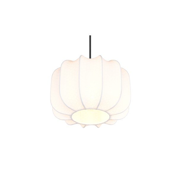 Bílé kovové závěsné svítidlo s textilním stínidlem ø 25 cm Madleine – Reality-image-4