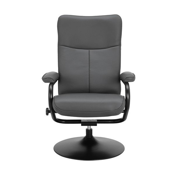 Šedé relaxační křeslo s podnožkou z imitace kůže Istad – Støraa-image-2