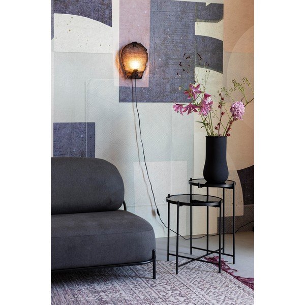 Černé nástěnné svítidlo White Label Lena-image-2