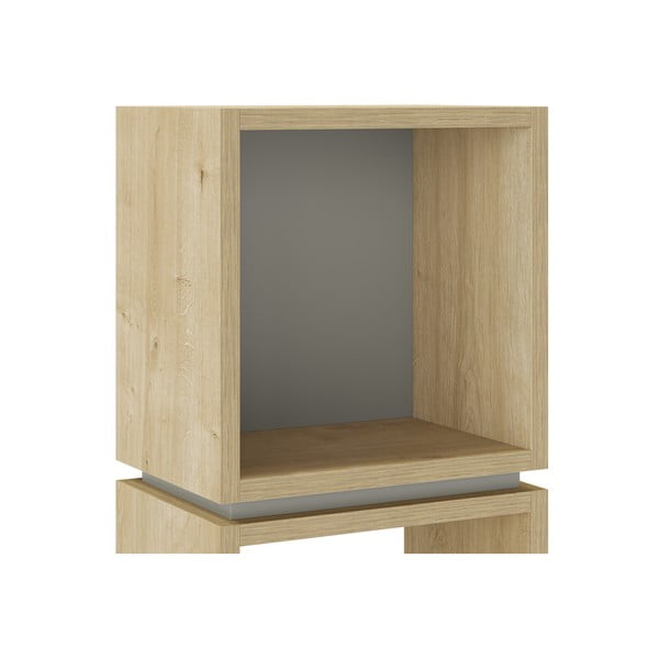 Knihovna v dekoru dubu v zeleno-přírodní barvě 32x133 cm Lofty – Marckeric-image-3