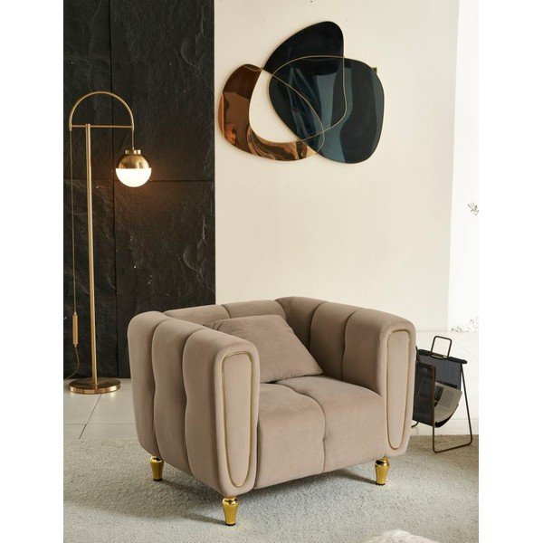 Taupe sametové křeslo Alma – Mauro Ferretti-image-1