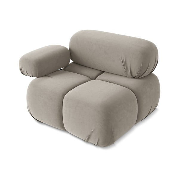 Béžový sametový modul pohovky (levý roh) Lokua – Makamii-image-3