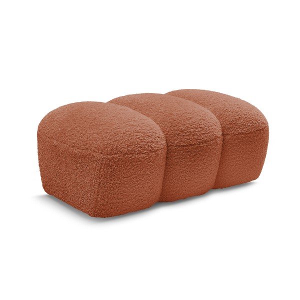 Podnožka z textilie bouclé v cihlové barvě Hippolyte – Bobochic Paris-image-3