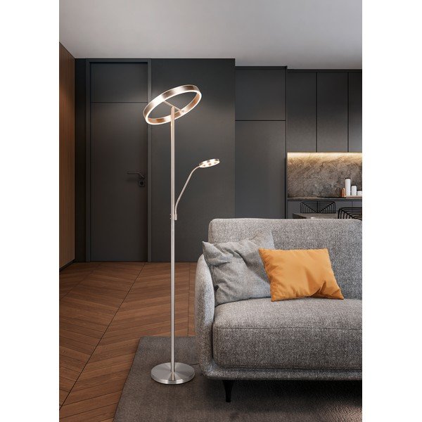 LED stojací lampa ve stříbrné barvě (výška 180 cm) Willis – Trio-image-1