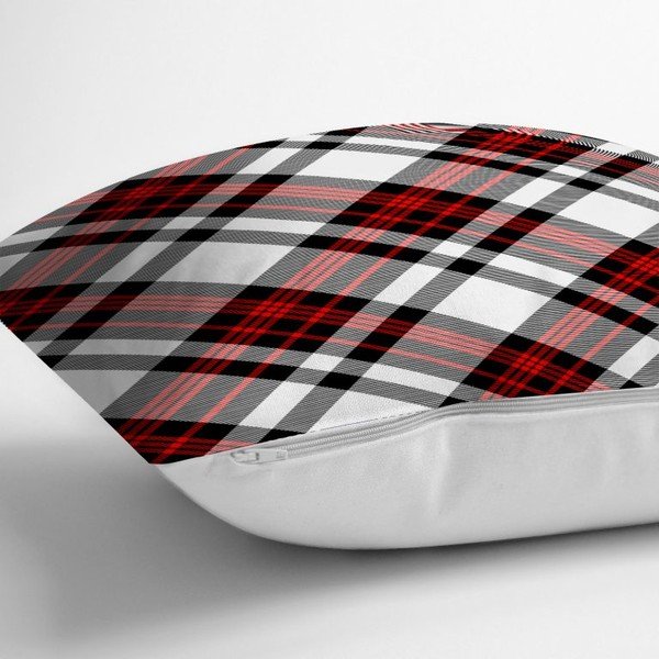 Červeno-šedý dekorativní povlak na polštář Minimalist Cushion Covers Flannel, 35 x 55 cm-image-1