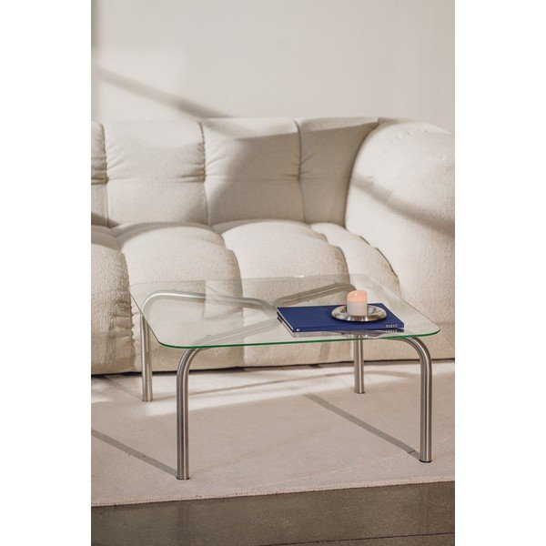 Konferenční stolek se skleněnou deskou ve stříbrné barvě 60x80 cm Uku – noo.ma-image-2