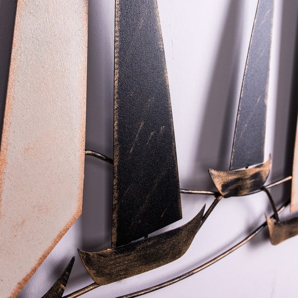 Kovová nástěnná dekorace 117x52 cm Ocean – Wallity-image-3