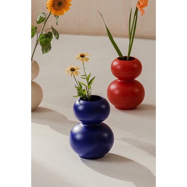 Tmavě modrá keramická váza (výška 36 cm) Tuga – noo.ma-image-3