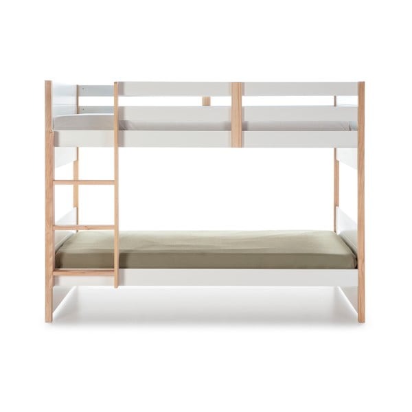 Bílá patrová dětská postel z borovicového dřeva 90x190 cm Kiara – Marckeric-image-3