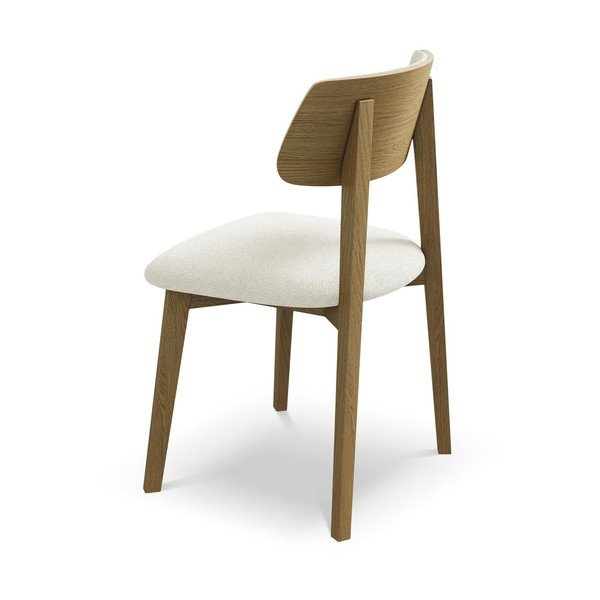 Krémová jídelní židle z masivního dřeva Niu – Makamii-image-3