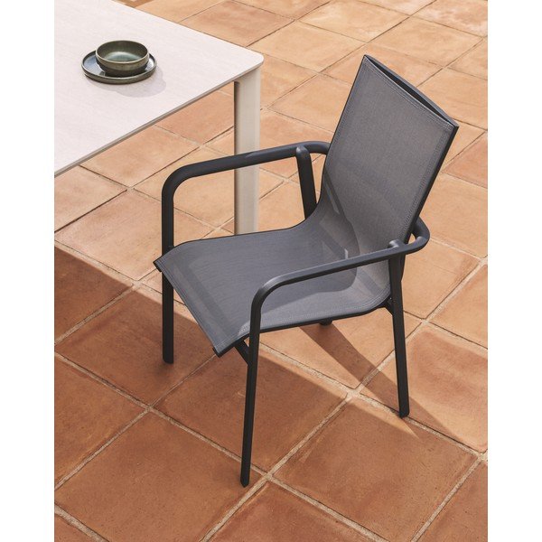 Šedá zahradní židle Canea – Kave Home-image-1