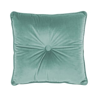 Světle zelený polštář Tiseco Home Studio Velvet Button, 45 x 45 cm
