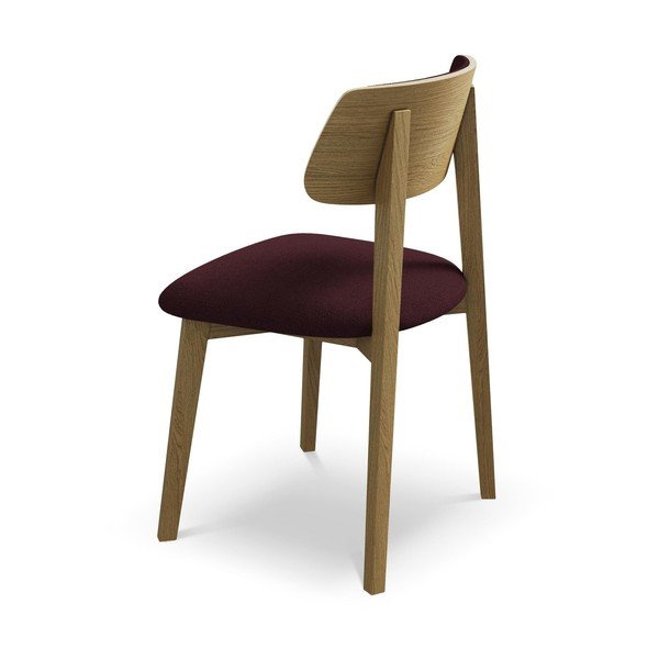 Vínová jídelní židle z masivního dřeva Niu – Makamii-image-3