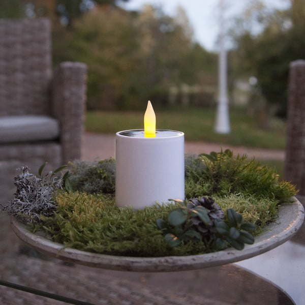 Bílá venkovní solární LED svíčka Star Trading Saul, výška 7,3 cm-image-1