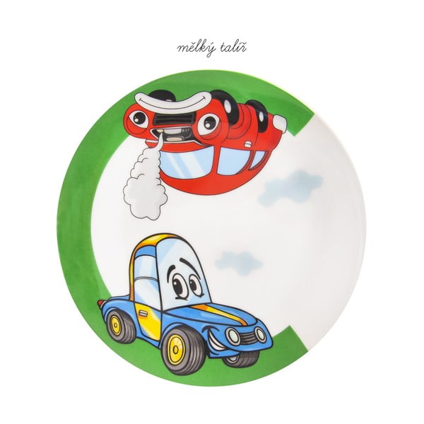 3dílný dětský porcelánový jídelní set Orion Cars-image-3