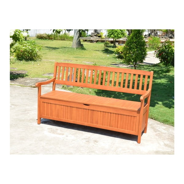Dřevěná zahradní lavice v přírodní barvě Houston – Garden Pleasure-image-1