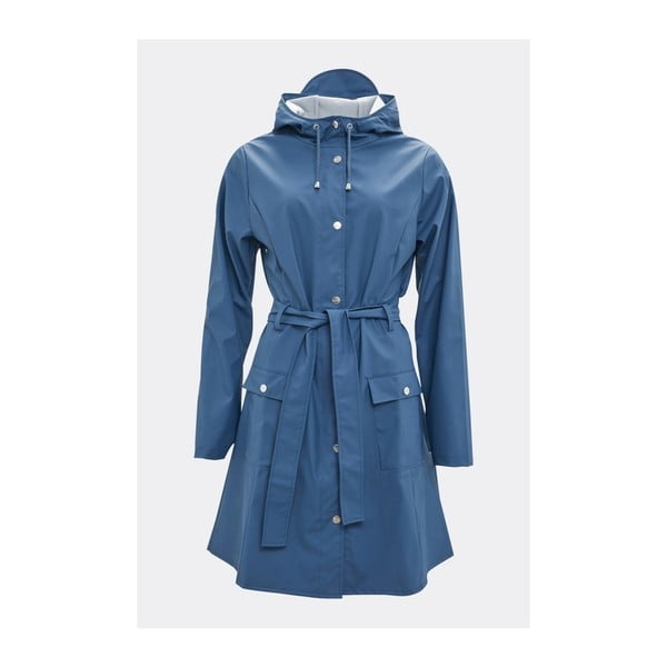 Modrý dámský plášť s vysokou voděodolností Rains Curve Jacket, velikost L / XL